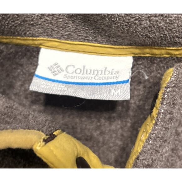 Columbia Sweatshirt Men’s Size Medium Brown Pullover 1/2 Button Mock Neck - Picture 3 of 6